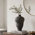 Charcoal Grey Drip Ceramic Vase