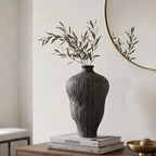 Charcoal Grey Drip Ceramic Vase
