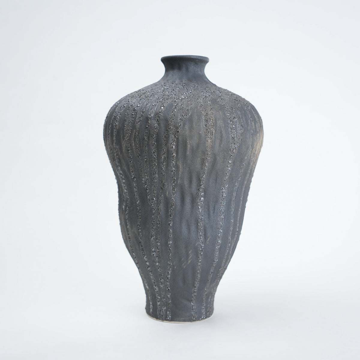 Textured gray vase