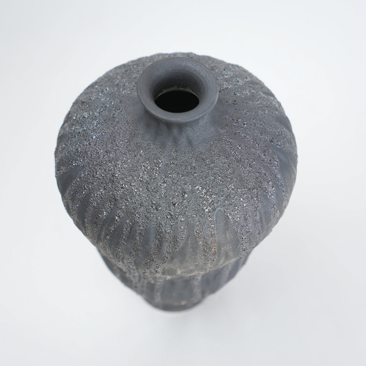 Textured gray vase