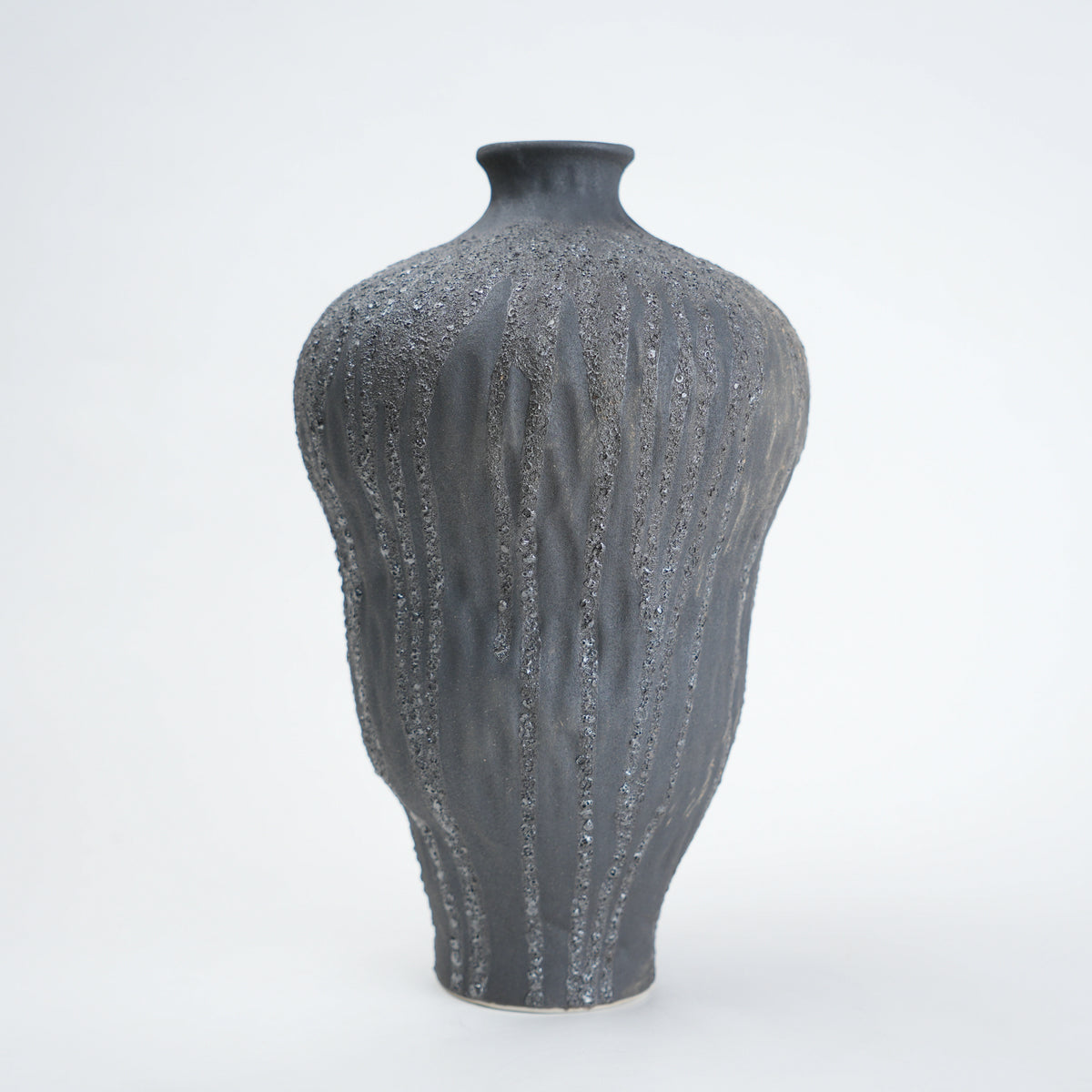 Textured gray vase
