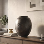 Charcoal Patina Ceramic Vase