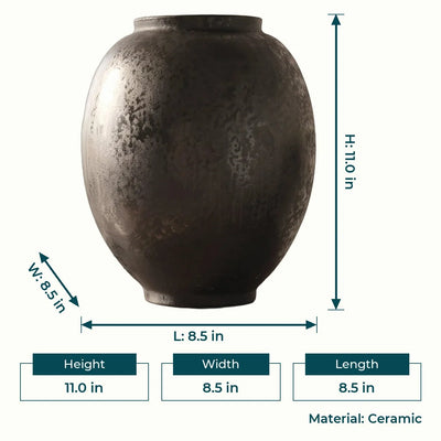 Charcoal Patina Ceramic Vase