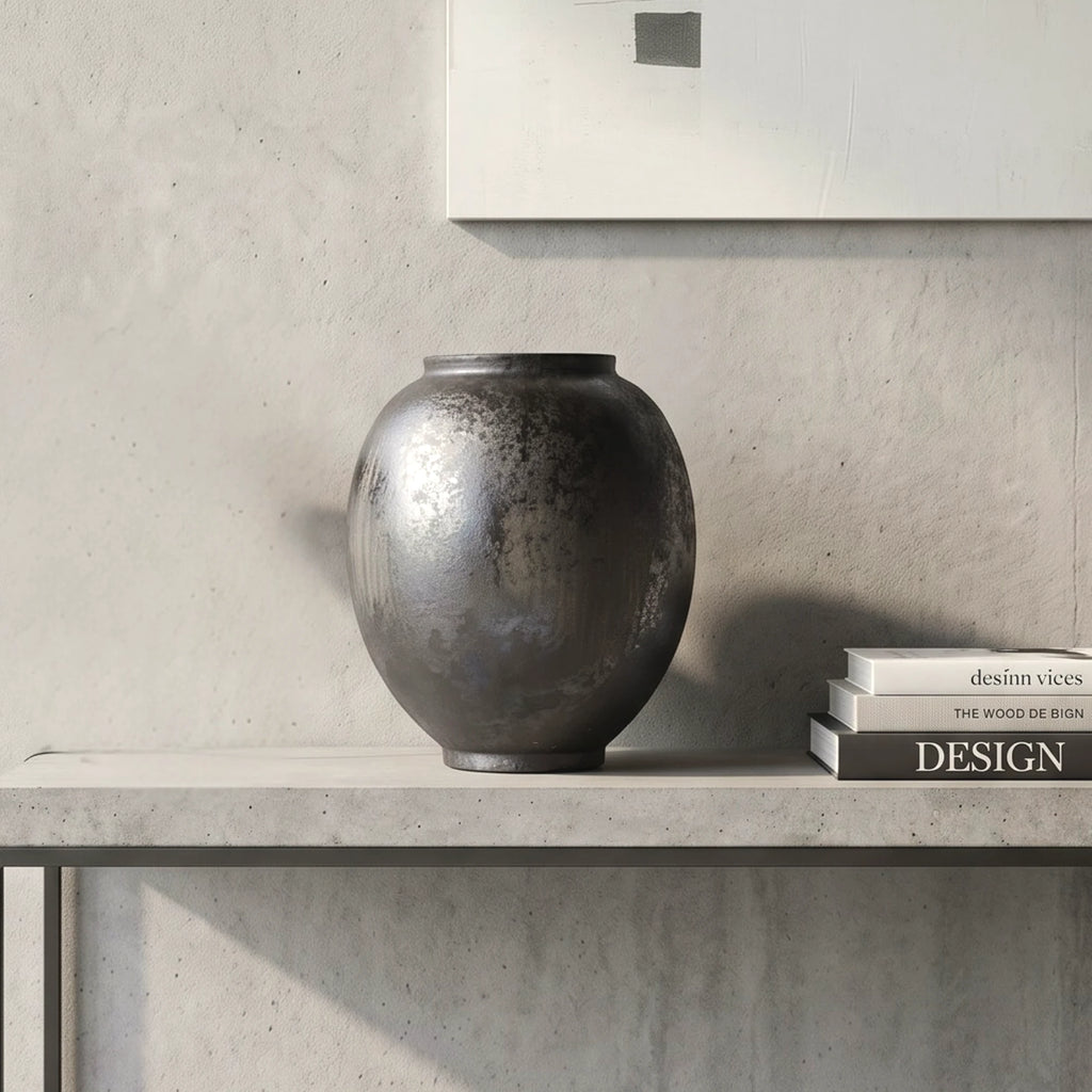 Charcoal Patina Ceramic Vase