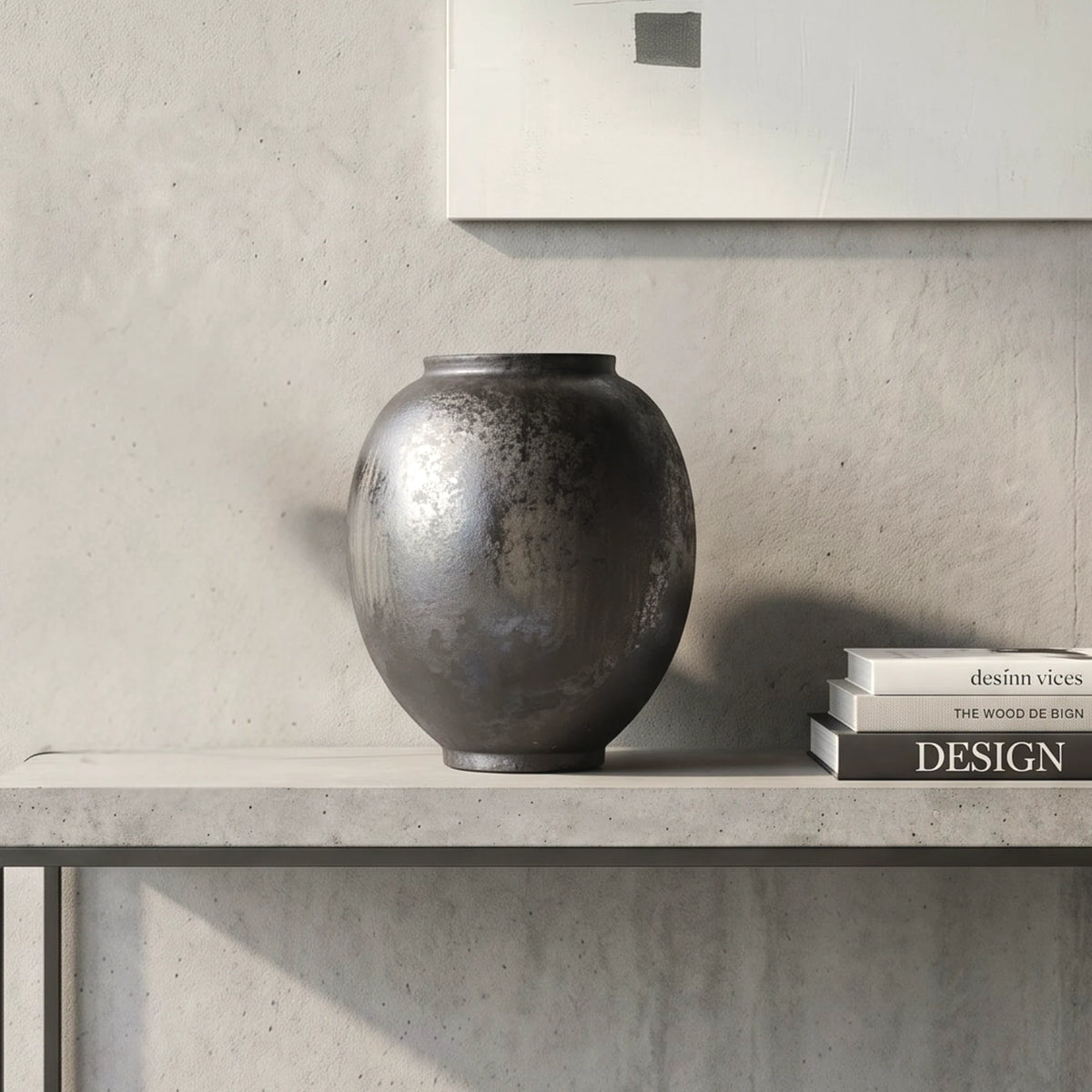 Charcoal Patina Ceramic Vase