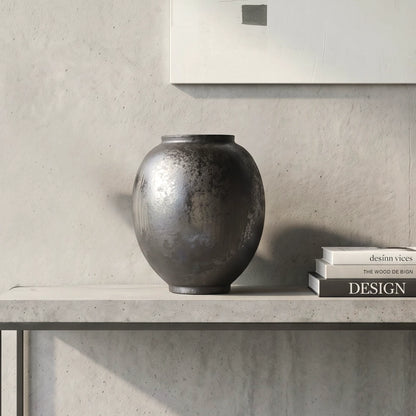 Charcoal Patina Ceramic Vase