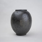 Two gray ceramic vases for styling flowers in living room, coffee tables or consoles