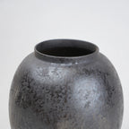 Two gray ceramic vases for styling flowers in living room, coffee tables or consoles