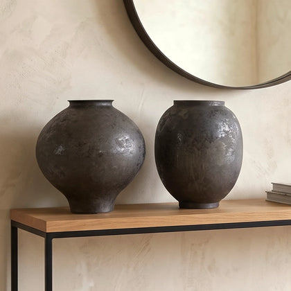 Charcoal Patina Ceramic Vase