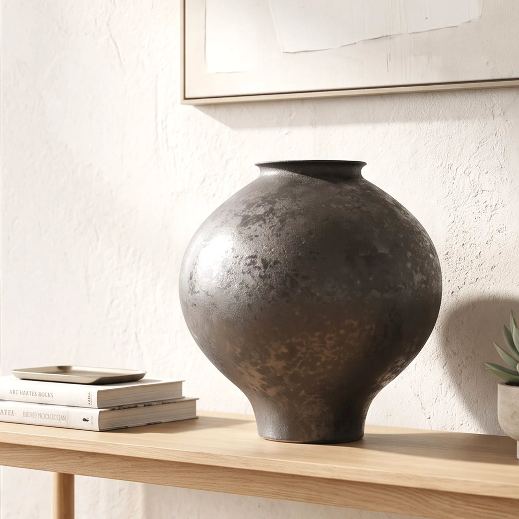 Charcoal Patina Ceramic Vase