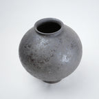 Two gray ceramic vases for styling flowers in living room, coffee tables or consoles