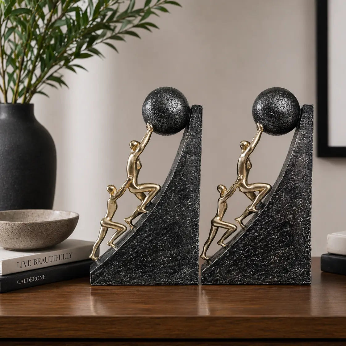 Apex Reach charcoal wedges, dark spheres
