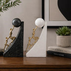 Apex Reach bookend pair w/ orbs, walnut shelf
