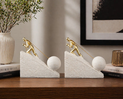Summit Triumph white pair, walnut shelf