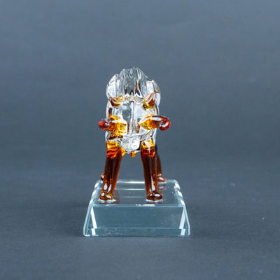 Crystal Charge Luxury Bull | Premium Animal Figurine with Amber Detailing, Contemporary Tabletop Decor for Home and Office