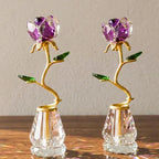 Premium crystal flower sculptures for luxury home decoration