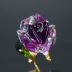 Purple crystal rose on a black background