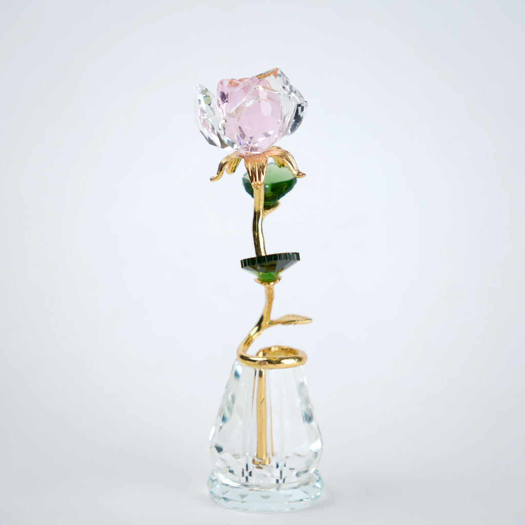 crystal flower decor gold base luxury accent