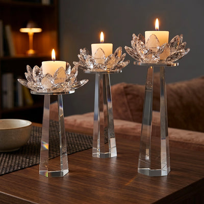 Crystal Lotus Candle Trio