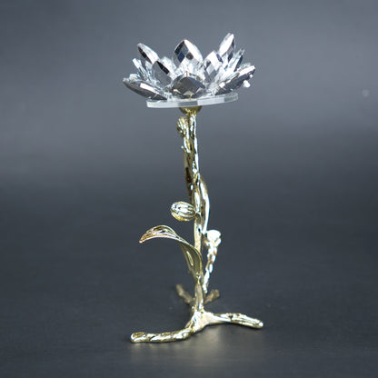 Crystal Lotus holder, front, leaf base