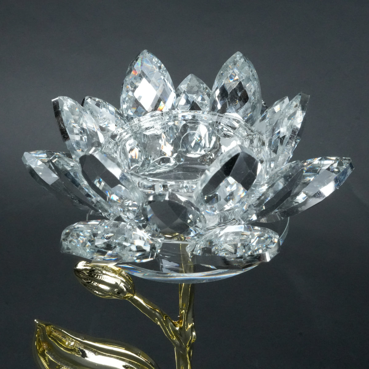 Crystal Lotus close-up, diamond-cut petals