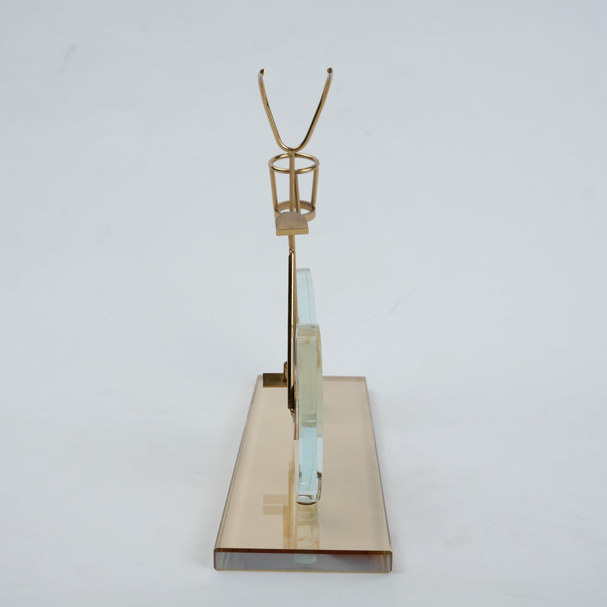 Gold metal bicycle sculpture with marble base decorative tabletop accent for modern home decor