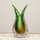 Dual Flare Green Glass Vase