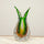 Dual Flare Green Glass Vase