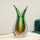 Dual Flare Green Glass Vase