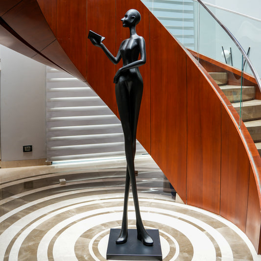 Poised Reader Floor Sculpture