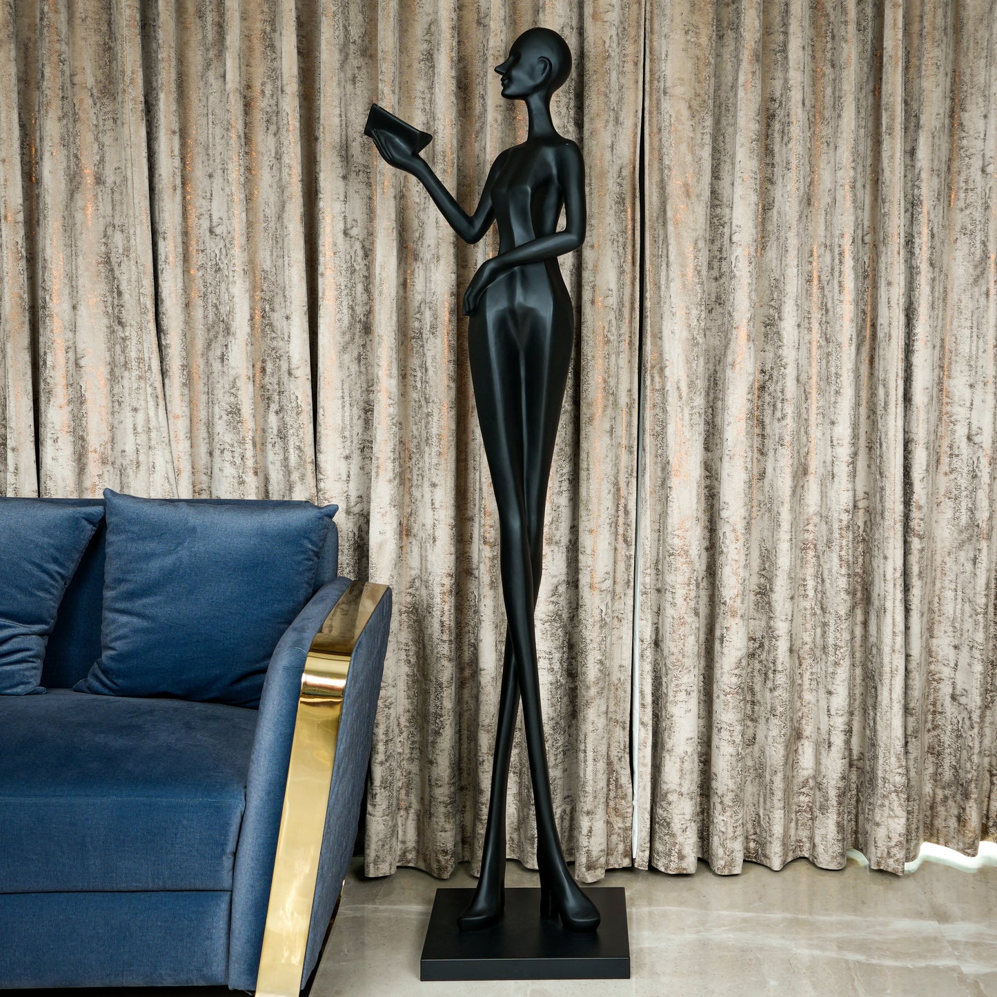 Poised Reader Floor Sculpture