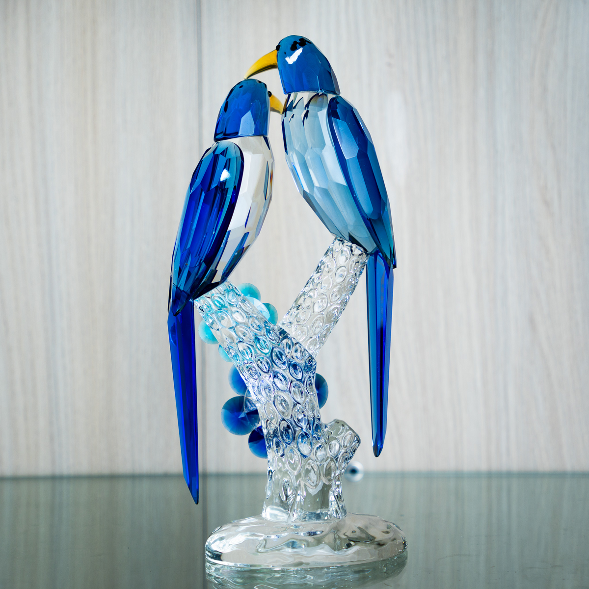 Designer blue parrot decor accent for modern interiors