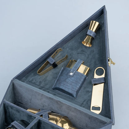 Luxury Barware Set with Cocktail Shaker, Gold Bar Tools, Drinking Glasses and Premium Carry Case
