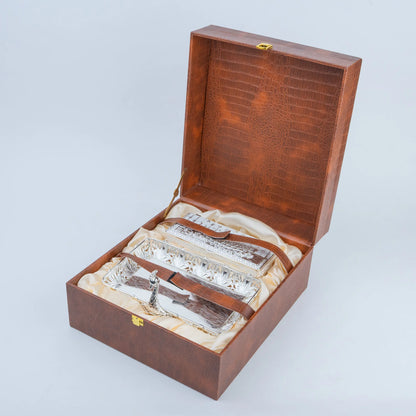 Premium Peacock Jewellery Box with Red Velvet Lining, Ornate Silver Finish and Multiple Compartments