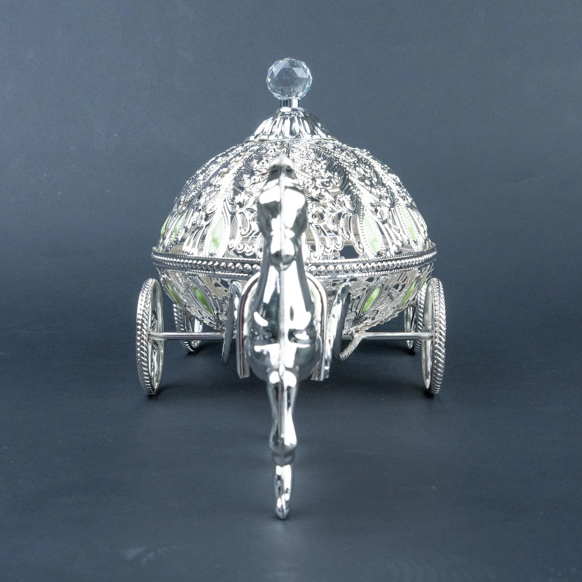 Luxury Horse Carriage Jewellery Box for Home Decor, Ornate Silver Decorative Storage and Keepsake Box