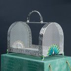 Ghar Art emerald green luxury serving basket with textured presentation case and gold clasp