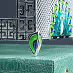 Ghar Art emerald green luxury serving basket with textured presentation case and gold clasp