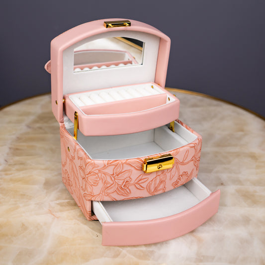 Elegant Pink Jewelry Box - Small