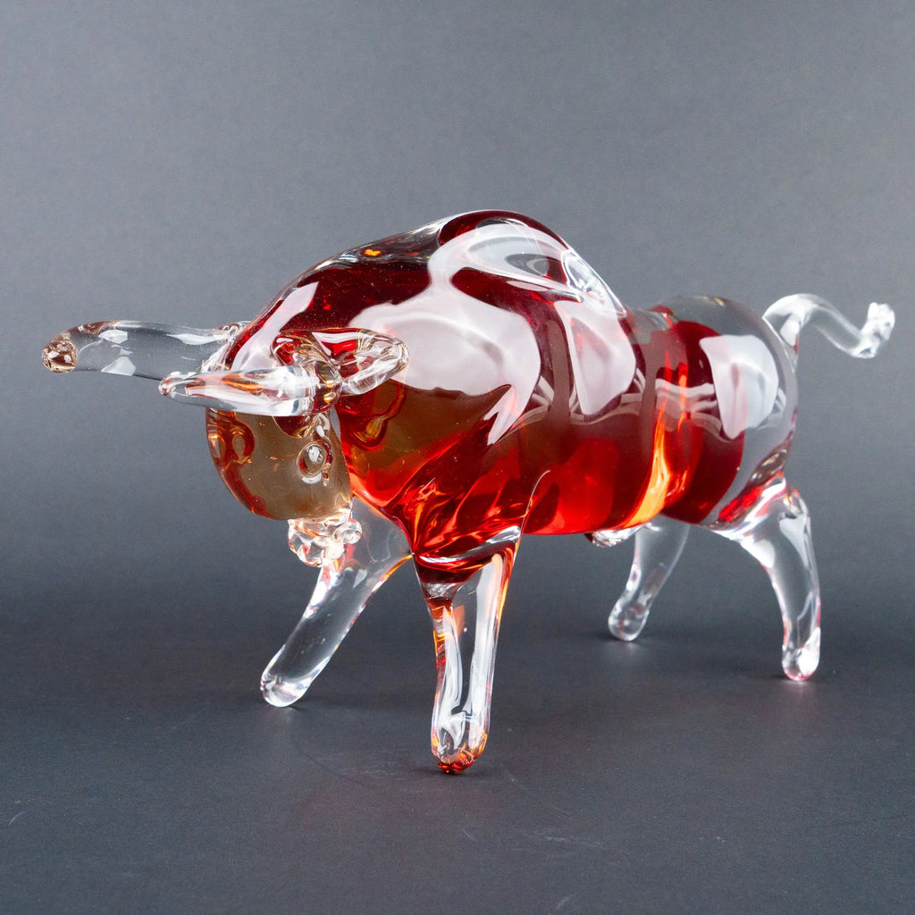 Red and amber bull accent with a dynamic charging bull design