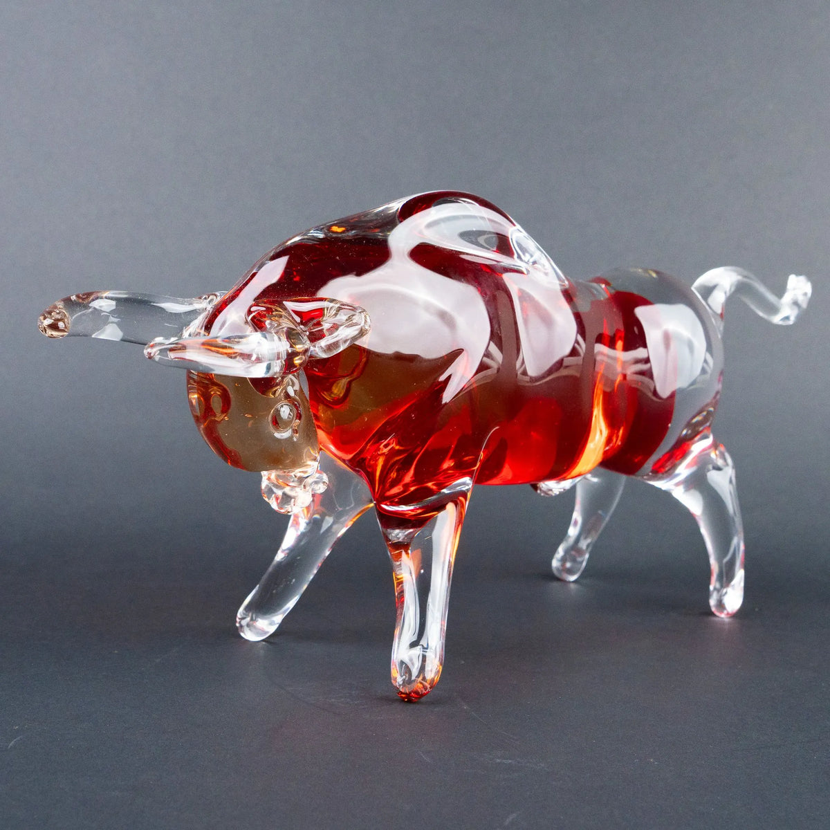 Red and amber bull accent with a dynamic charging bull design