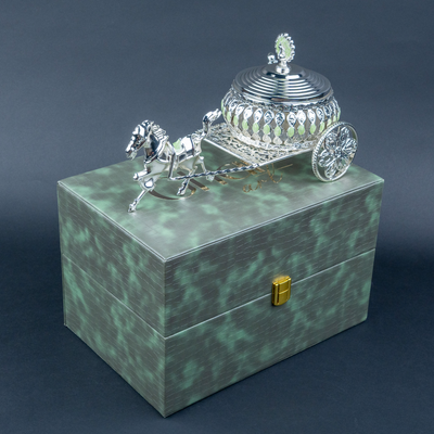 Silver Horse Carriage Decorative Box