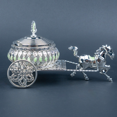 Silver Horse Carriage Decorative Box