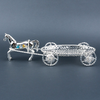 Royal Silver Horse-Drawn Carriage Decorative Showpiece