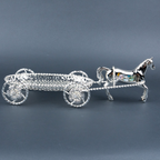 Royal Silver Horse-Drawn Carriage Decorative Showpiece