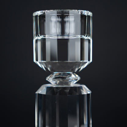 Faceted Crystal Taper Candle Holder