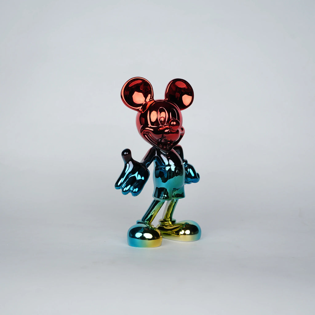 aurora metallic mickey mouse figurine with red teal gradient finish