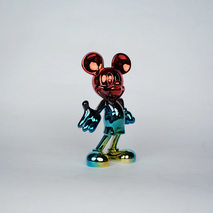 aurora metallic mickey mouse figurine with red teal gradient finish