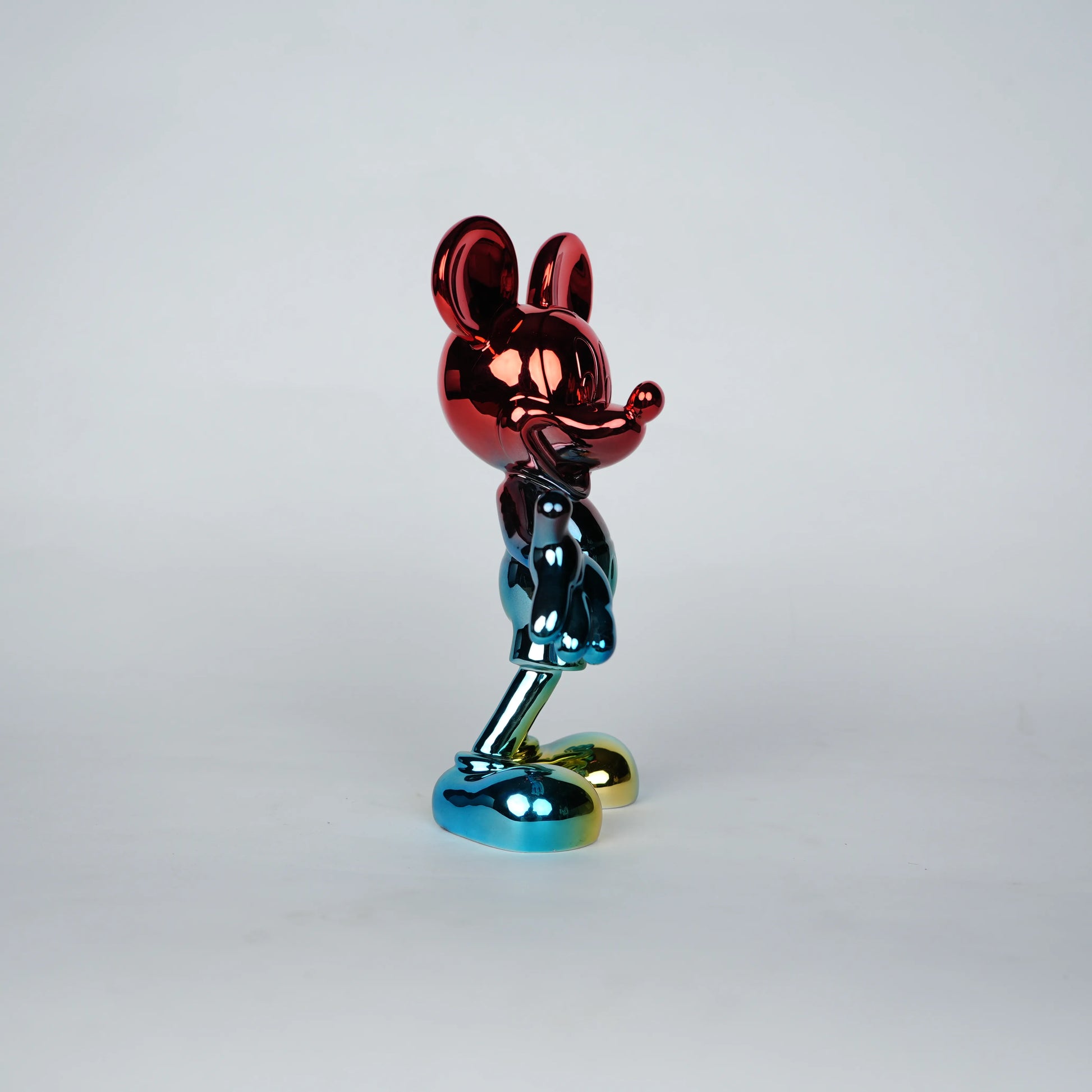 aurora metallic mickey mouse figurine with red teal gradient finish