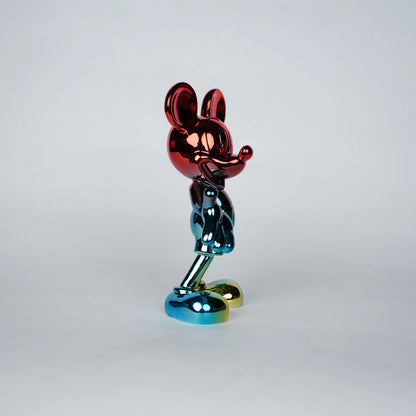 aurora metallic mickey mouse figurine with red teal gradient finish