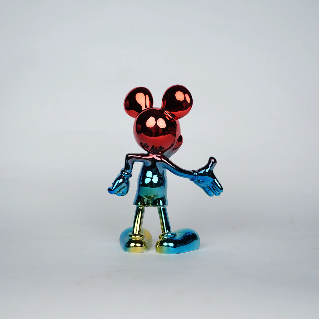 aurora metallic mickey mouse figurine with red teal gradient finish